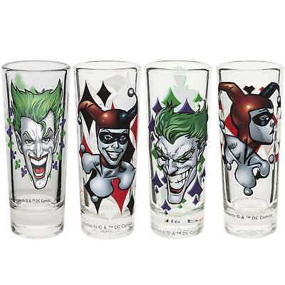 Zak! Designs DC Comics Joker & Harley Quinn 2oz Shot Glasses - Set of 4