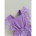 thumbnail image 5 of Arvbitana Infant Baby Girls Romper Dress Fly Sleeve Butterfly Decor Backless Layered Ruched Mesh Tulle Skirt Hem Jumpsuits Newborn Clothes Baby Bodysuits 0-12M, 5 of 8