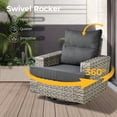 thumbnail image 4 of Vcatnet 8 Pieces Outdoor Patio Furniture Sectional Sofa Wicker Conversation Set with Swivel Glider Chairs for Porch,Backyard,Black, 4 of 8
