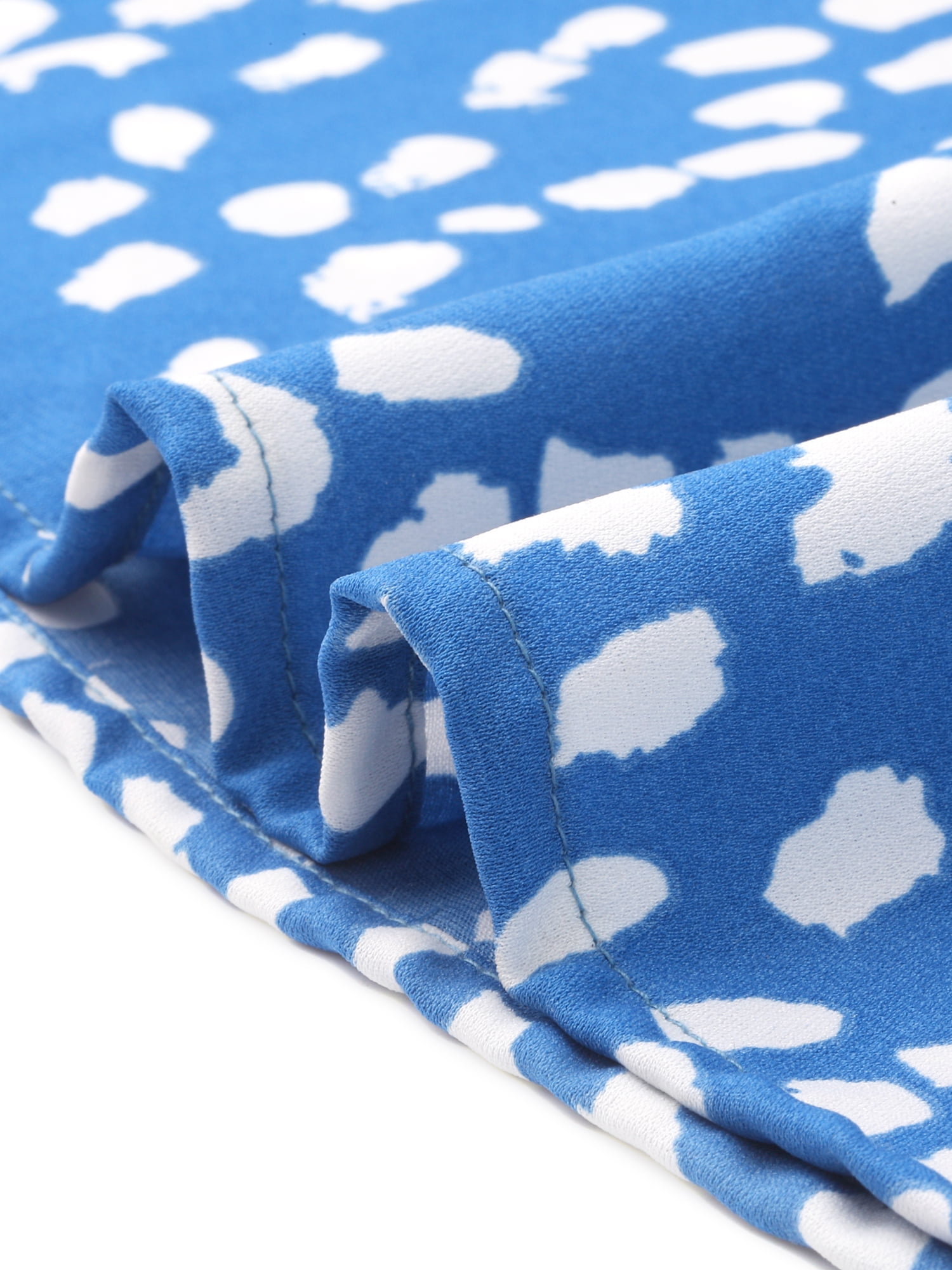 DARING DIVA Plus Size Polka Dots Long Maxi Lantern Sleeve Dress 1X Blue