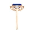 thumbnail image 3 of ANGARA Lab Grown 3.4 Ct Blue Sapphire Halo Engagement Ring for Women in 14K Rose Gold (Size-10x8mm) | September Birthstone, Anniversary, Jewelry Gift for Women | Lab-Grown Blue Sapphire Ring, 3 of 8