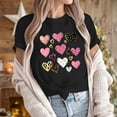 thumbnail image 5 of Njagoc3 Womens Pink Heart-Print Womens Short Sleeve T-Shirt - Graphic, Multi-Color, Casual & Valentine's, 5 of 6