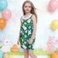 thumbnail image 6 of ATOGUTA Girls Dress Casual Summer Spaghetti Straps Easter Romper Dresses with Pockets for Kid Size 3T-10. Multicolor, 6 of 6