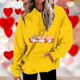 thumbnail image 2 of Virmaxy Sweat à Capuche Graphique Léopard à Carreaux pour Femmes, Mode Décontractée, Impression de la Saint-Valentin, Manches Longues, Jaune-D S, 2 of 4