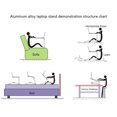 thumbnail image 4 of Adjustable Computer Stand with 360 Rotating Base, Desktop 480x260mm 33.1 Lb 18.9in Height Adjustable Ergonimic Foldable Laptop Riser for Desk Compatible with Notebook, Laptop Stand, 4 of 7