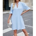 thumbnail image 5 of ZANKLEY Dress for Women V Neck Short Sleeves Casual Flowy Summer Beach Vacation Shifts, 5 of 7