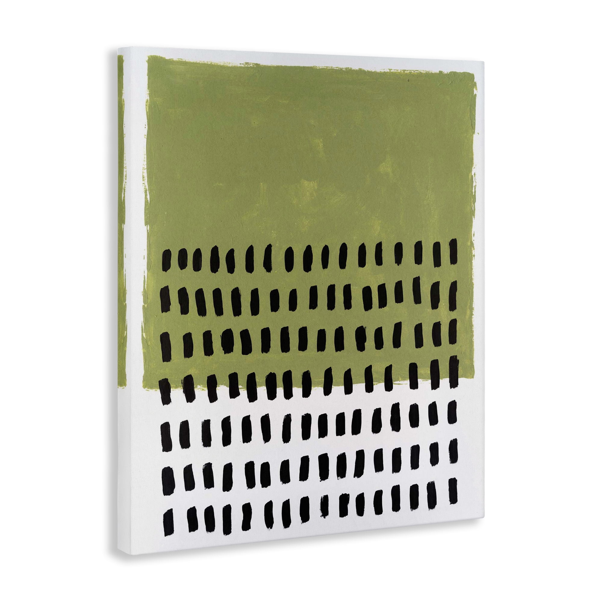 Stupell Industries Green Dotted Pattern Abstract Painting Wrapped Canvas Art Print Wall Art, 24 x 30