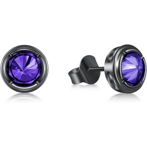 Black Earrings For Men Sterling Silver Earrings Unisex Stud Earrings Cool Handsome For Rock Hip-Hop Or Casual Everyday[Z1]