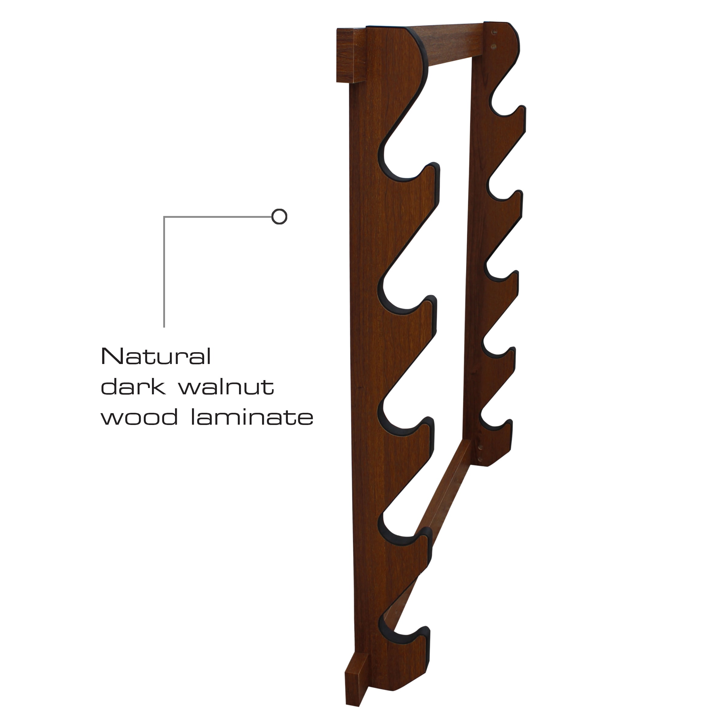 Rush Creek Creations Indoor 5 Rifle/Shotgun Wall Storage Display Rack Dark Walnut Finish - Convenient Easy Assembly