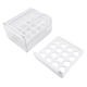 thumbnail image 2 of Cajón para huevos, doble capa, transparente, 32 celosías, caja de almacenamiento de huevos de gran capacidad para refrigerador, blanco, 2 of 14