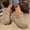 Beige, variant on Ladies Cozy Sherpa Lined Platform Backless Clogs, Adjustable Metal Buckle Soft Suede Slip On Mules, Warm Plush Slipper Brown 9(42)