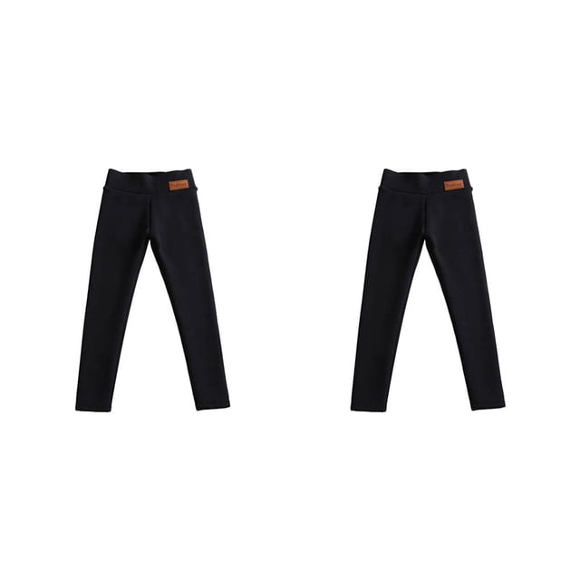 Eigraketly Elegantes polainas casuales con forro polar Calidez invernal garantizada Negro M 2piezas