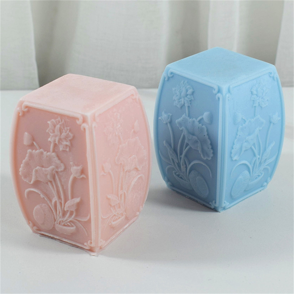 Quality Square Flower Candle Making Mould Silicone Mold for Candle, Plasters, and Soaps Silicone Casting Mold Ornament