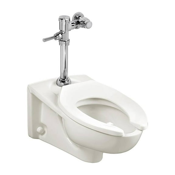 American Standard 2859128.020 Afwall Commercial Toilet with Manual Flushing Valve Combo, White