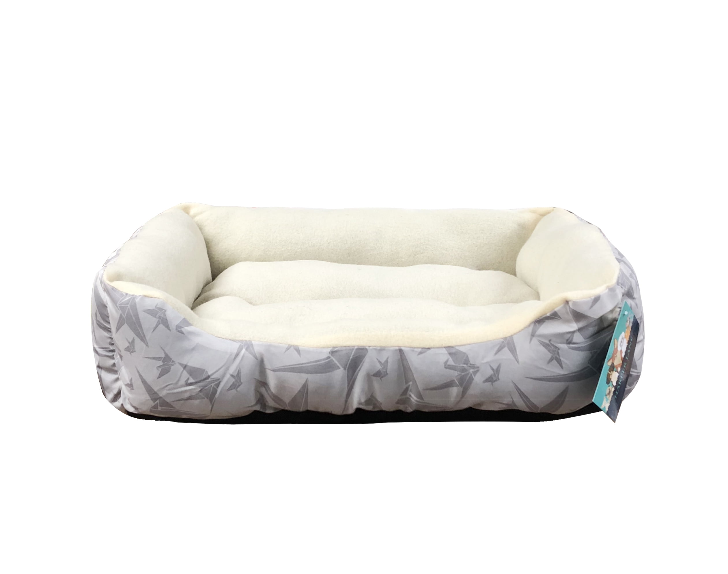 Harper Lane Monaco Rectangular Plush Pet Bed, Paper Crane