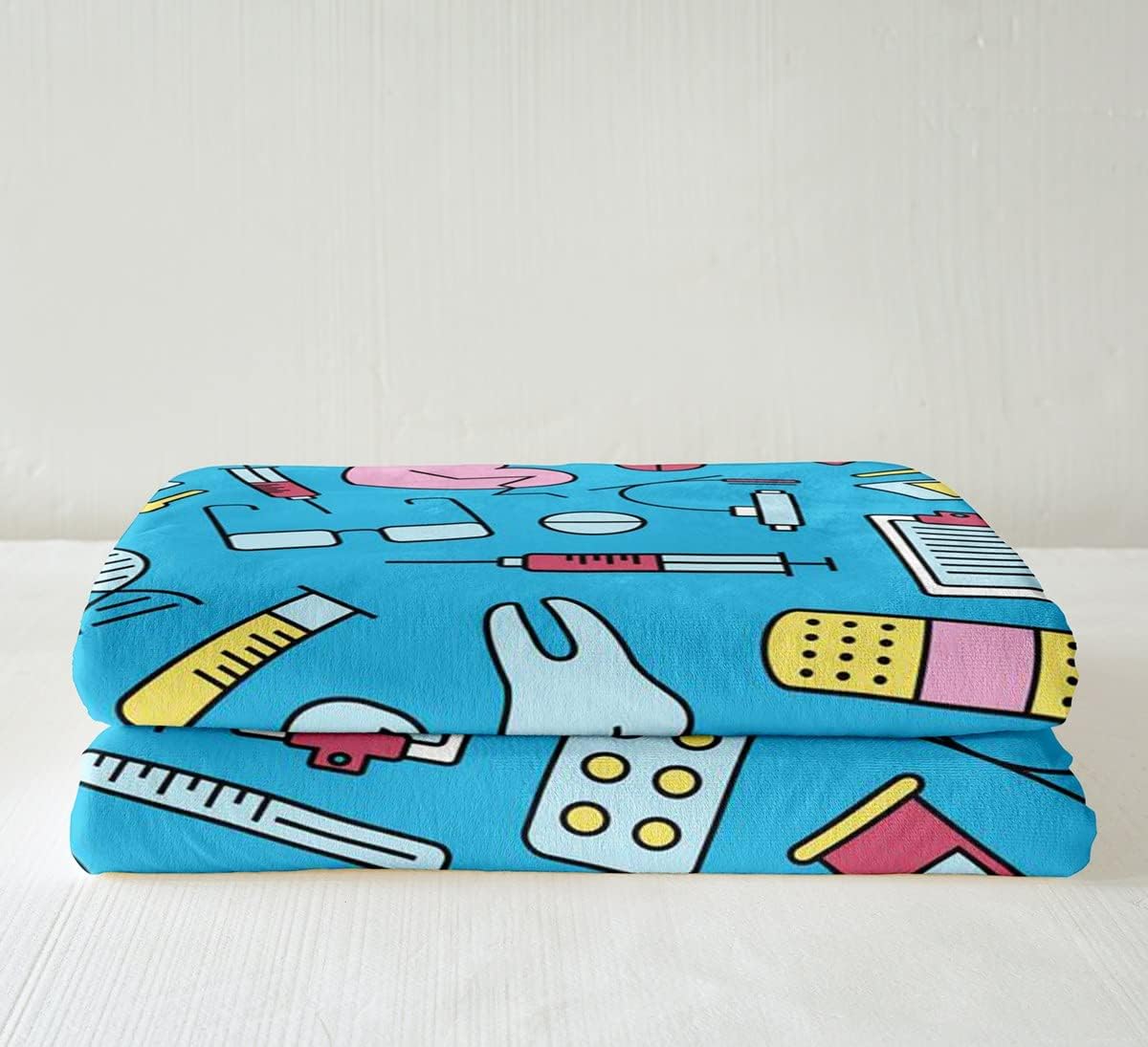 Nurse Gifts for Women,Nursing Throw Blanket Cartoon Sketch Cute Fleece Blanket,Nurse Accessories for Work Blanket 40"x50",Nurse Ornament Nursing School Essentials Room Decor