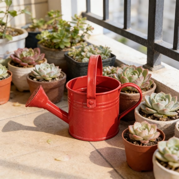 Sturdy Iron Watering Can for Indoor Plants, Compact Small Watering Pot for Houseplants, Succulents, and Herbs, Lightweight Metal Garden Watering Tool for Home and Office Use
