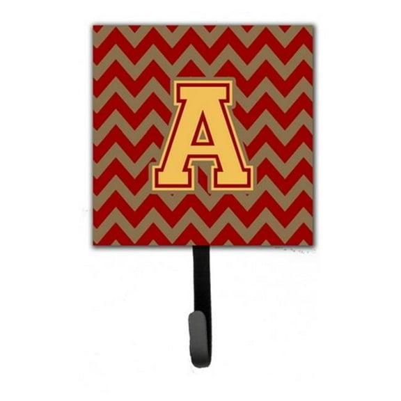 Letter A Chevron Garnet & Gold Leash or Key Holder