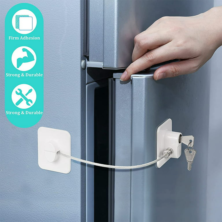 Refrigerator Fridge Freezer Door Lock with Password, Child Proof  Refrigerator Door Lock for Kitchen Refrigerator,White