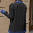 thumbnail image 3 of JUUNthy Cardigan Blazer for Women, Button Front Denim Collar Long Sleeve Knit Outerwear for Daily & Business Casual Royal Blue XL, 3 of 12