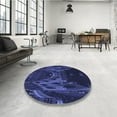 thumbnail image 4 of Ahgly Company Machine Washable Indoor Rectangle Transitional Night Blue Area Rugs, 7' x 9', 4 of 7