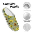 thumbnail image 5 of Lsque Sage Green With Sunflowers Pattern Womens Comfort Cotton on Scuff With Memory Foam and Anti-skid Sole Slipper-44/45, 5 of 7