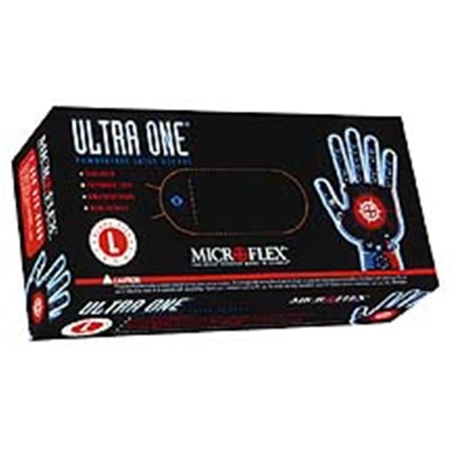Latex Extended Cuff Examination Gloves Ultra One Powder Free Large 