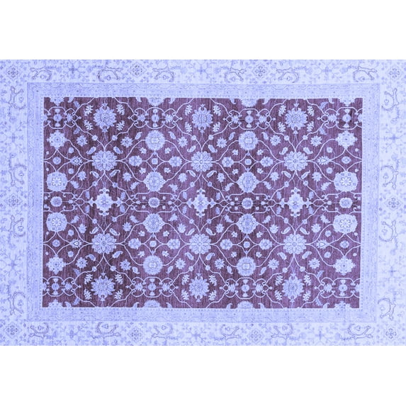 Ahgly Company Indoor Rectangle Oriental Blue Modern Area Rugs, 8' x 12'