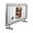 Silver, variant on M&T Displays Black Steel Control Barrier 42x24–Floor Standing Advertising Fence with Vinyl Banner Holder, Movable Street Barrier for Restaurant, Cafe, Bar, Trade Shows, Events, Social Distancing