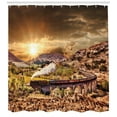 thumbnail image 3 of Ambesonne Wizard Shower Curtain, Famous Train Station, 69"Wx70"L, Brown, 3 of 3