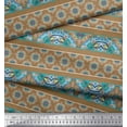 thumbnail image 3 of Soimoi Brown Moss Georgette Fabric Stripe,Insect & Floral Kaleidoscope Decor Fabric Printed BTY 42 Inch Wide, 3 of 3