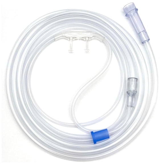 5pk Adult Oxygen Cannula w/Soft Curved Prongs & 4Ft Crush Resistant Tubing