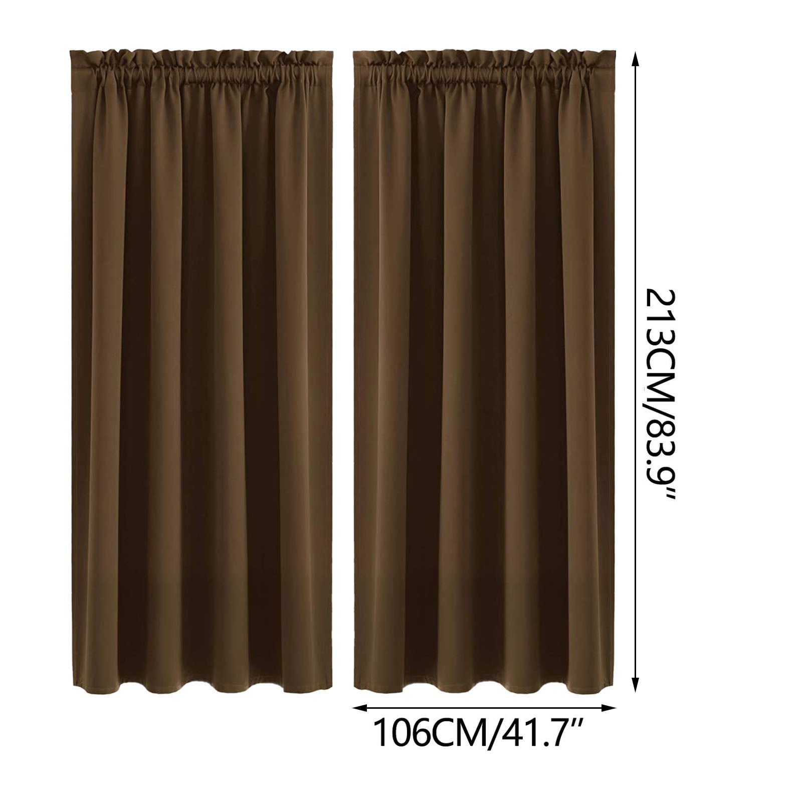 Blackout Curtains, Thermal Insulated, for Bedroom and Living Room Curtains, Rod Pocket Curtain Panels, 41.7x84 Inch, 1Pcs
