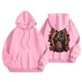 thumbnail image 4 of NinXxx Women's Word Graphic Hoodie Sweatshirt Long Sleeve Pullover Top Pink M, 4 of 5