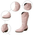 thumbnail image 6 of Dakaela Cowboy Boots for Women Knee High Cowgirl Western Booties Comfort Embroidered Wide Calf Tall Boots Pink 9.5, 6 of 8