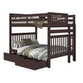 thumbnail image 2 of Bedz King Bunk Beds Full over Full Mission Style with End Ladder and 2 Under Bed Drawers, Dark Cherry, 2 of 9