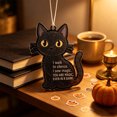 thumbnail image 6 of Halloween Acrylic Glitter Hanging Ornaments - Cute Black Cat Shape Pendants with Inspirational Quotes, Festive Tree Decor Accessories, Small Gifts for Halloween Holiday Celebration, 6 of 7