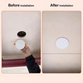 thumbnail image 4 of 5.3-Inch Spring Mount Ceiling Cover Plates, Recessed Light Trim Wall, Downlight Hole Cap Decorative Panel with Buckle Fit 3.4-4.9inch Round Hole Ceiling Openings, White 3 Pack, 4 of 6