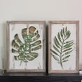 thumbnail image 3 of Melrose Set of 2 Rustic and Distressed Forest Green Leaf Framed Wall Plaques 19", 3 of 3