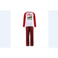 thumbnail image 1 of Seyurigaoka Parents Children's Suits Long Sleeves Patchwork Christmas Hat Printed Snowflake Letter Shirt Check Pattern Trousers, 1 of 5