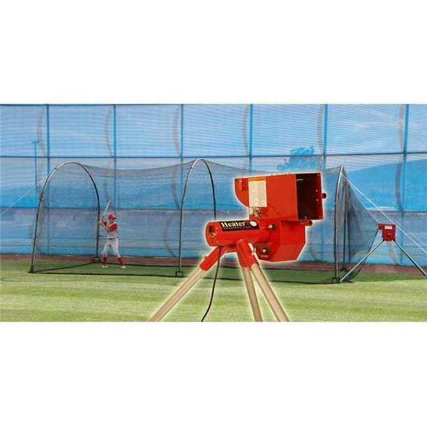 Heater Sports HTRSB699NBF 24 ft. Softball Pitching Machine & Cage Combo