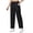 Black, variant on Women's High Waisted Wide Leg Pants Casual Pants with Adjustable Drawstring Waist Khaki M