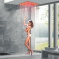 thumbnail image 5 of Zovajonia 16 Inch Chrome LED Rainfall Shower Head Square Ultra Thin Overhead Top Sprayer Polished Chrome, 5 of 9