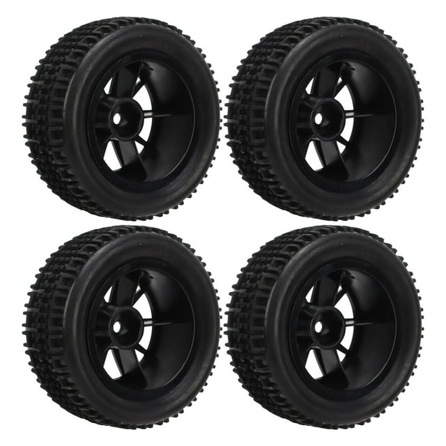 Replacement RC Tires, Black Strong Cushioning Anti Wear 4Pcs 1/16 Scale RC Car Tires For Remote Control Car