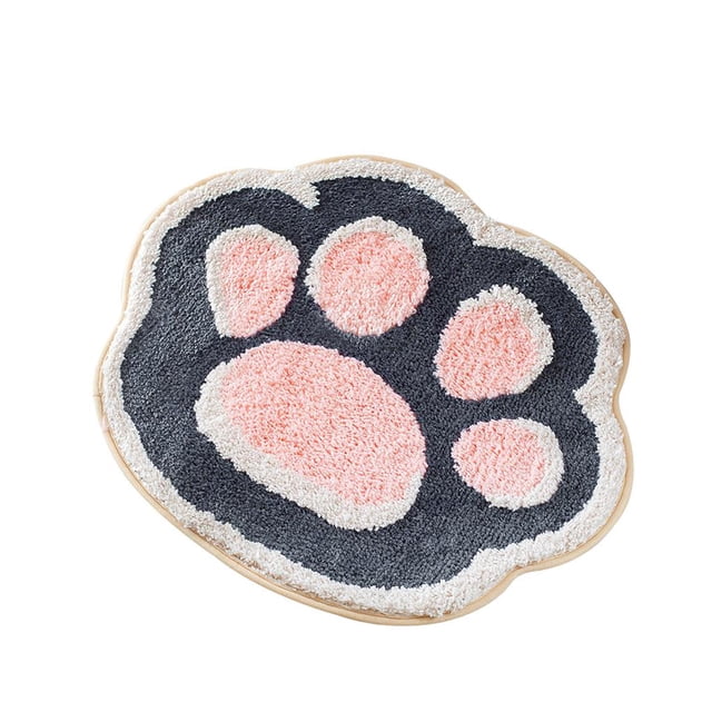 Matsuzay Alfombrilla de interior, alfombrilla de baño antideslizante, alfombrilla de felpa con huella de gato de dibujos animados para baño, Decoración del hogar Numero 3 Matsuzay HA028414-03