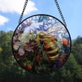 thumbnail image 2 of Bee Staned Glass Suncatcher Ornament, Bee Christmas Ornament, Bee Stained Glass Decor, Christmas Ornaments for Families, Christmas Couples Gifts MqJGbw, 2 of 5