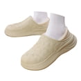 thumbnail image 3 of Yindaity Cute House Slippers Womens Slippers with Genuine Australian Shearling Lining Slippers for Women - Non-Slip(Khaki,15.99), 3 of 9
