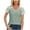 Green, variant on Raeneomay Cap Sleeve Tops for Women Versatile and Comfortable V-Neck Short Sleeved Lace Patchwork Top