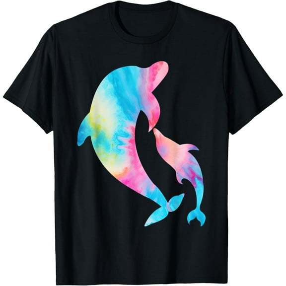 Cute Tie-dye Dolphin shirt Parent And Child Dolphins T-Shirt