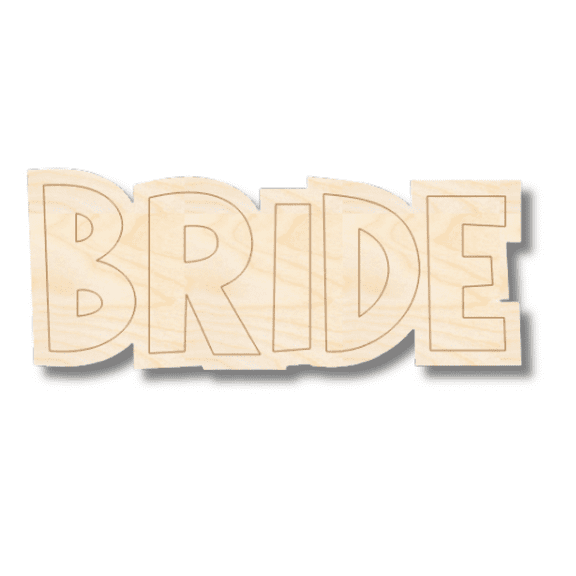 Unfinished Wood Etched Bride Shape 7" / 1/4"